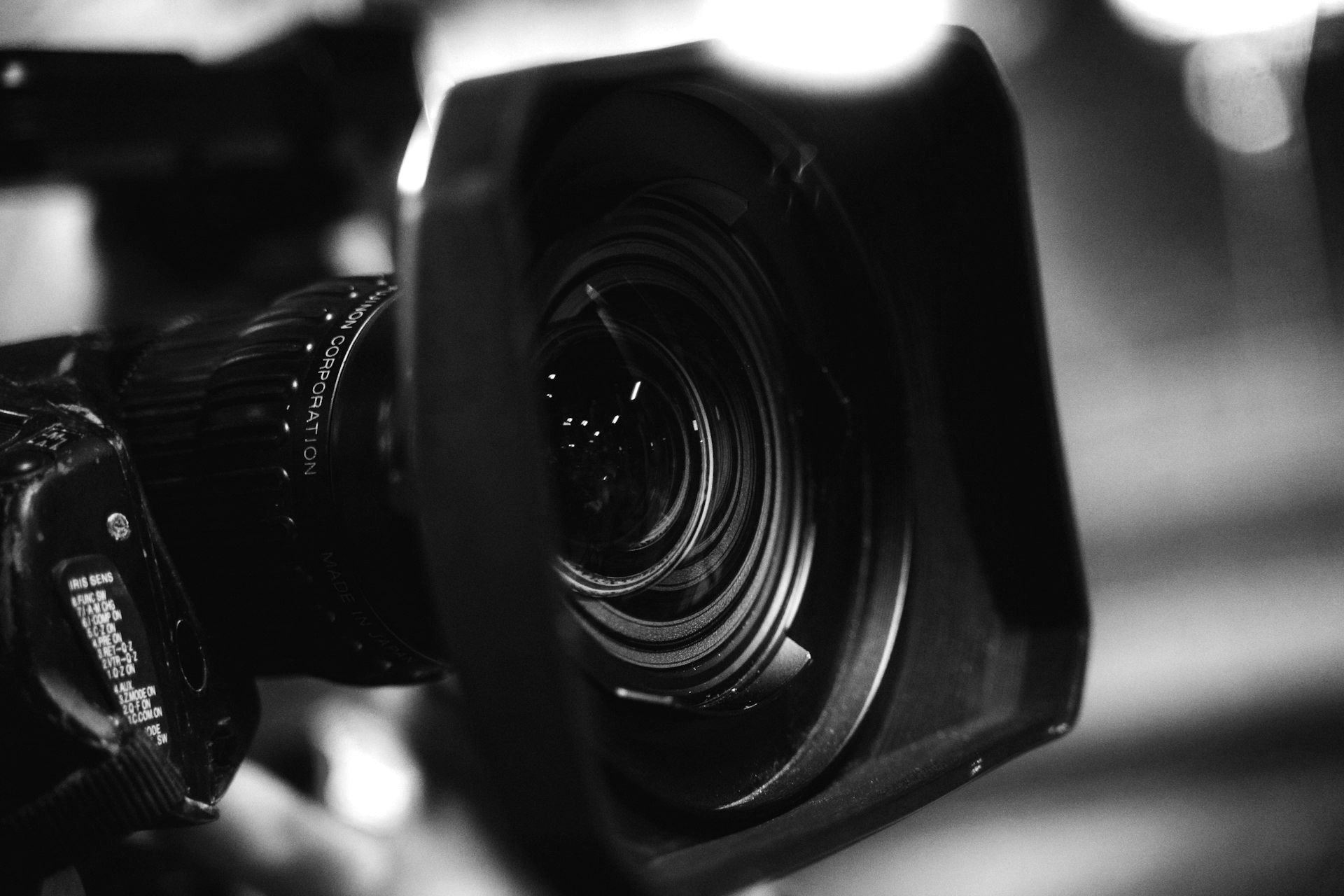 a close up of a camera lens